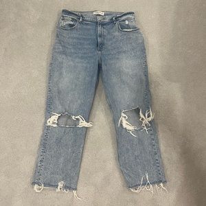 Abercrombie & Fitch 90’s ultra high rise ripped curve love jeans (short length)